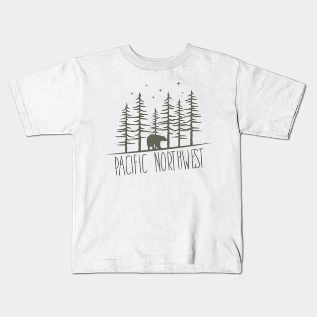 Pacific Northwest Kids T-Shirt by happysquatch